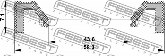 Febest 95KAY-45580707R - Akselitiiviste, man.vaihteiston pääakseli inparts.fi