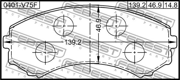 Febest 0401-V75F - Jarrupala, levyjarru inparts.fi