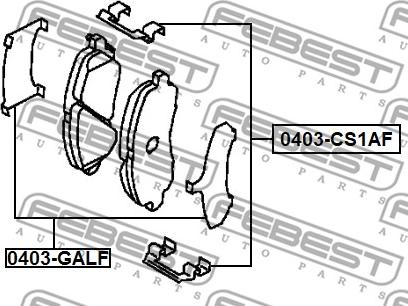 Febest 0403-CS1AF - Tarvikesarja, jarrupala inparts.fi