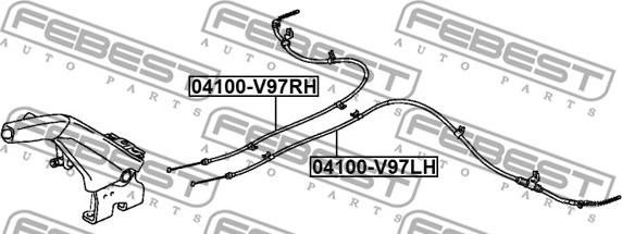 Febest 04100-V97LH - Vaijeri, seisontajarru inparts.fi