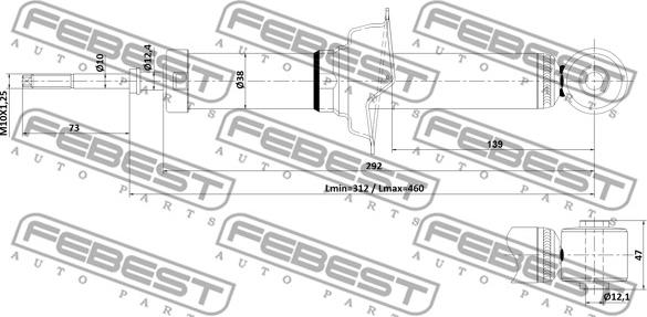 Febest 04110-009R - Iskunvaimennin inparts.fi