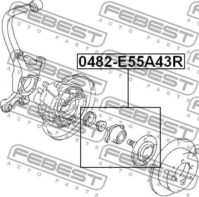 Febest 0482-E55A43R - Pyörän napa inparts.fi