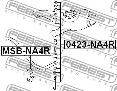 Febest 0423-NA4R - Tanko, kallistuksenvaimennin inparts.fi