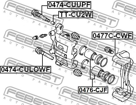 Febest 0474-CUUPF - Ohjaustappi, jarrusatula inparts.fi