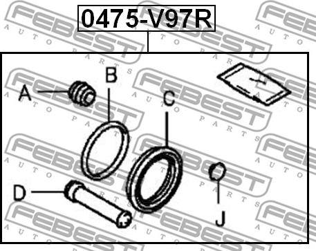 Febest 0475-V97R - Korjaussarja, jarrusatula inparts.fi