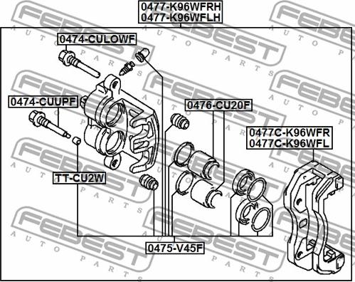 Febest 0477C-K96WFR - Jarrusatulasarja inparts.fi