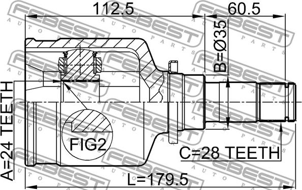 Febest 0511-M320MTLH - Nivelsarja, vetoakseli inparts.fi