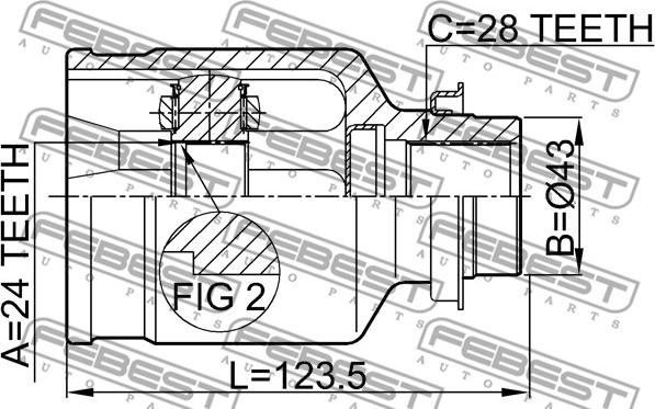 Febest 0511-M320MTRH - Nivelsarja, vetoakseli inparts.fi