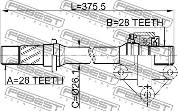 Febest 0512-CP - Vetoakseli inparts.fi