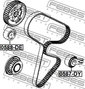 Febest 0587-DY - Hihnankiristin, hammashihnat inparts.fi