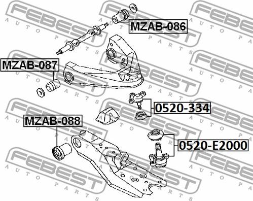 Febest 0520-334 - Pallonivel inparts.fi