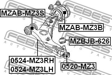 Febest MZAB-MZ3S - Tukivarren hela inparts.fi