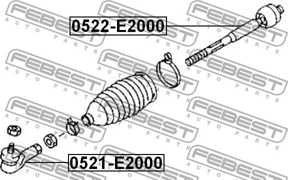 Febest 0521-E2000 - Raidetangon pää inparts.fi