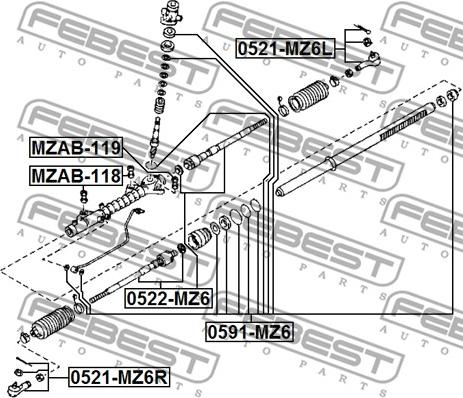 Febest 0521-MZ6R - Raidetangon pää inparts.fi