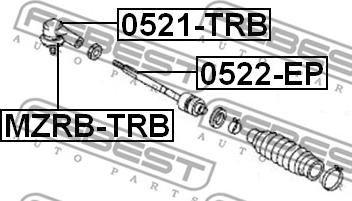 Febest 0521-TRB - Raidetangon pää inparts.fi