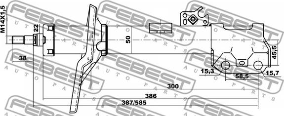 Febest 01664958FL - Iskunvaimennin inparts.fi