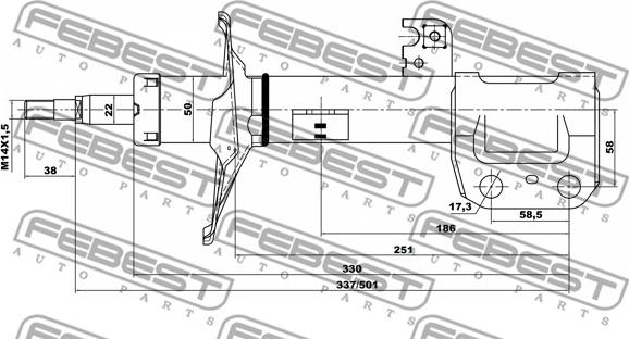 Febest 01665183FL - Iskunvaimennin inparts.fi