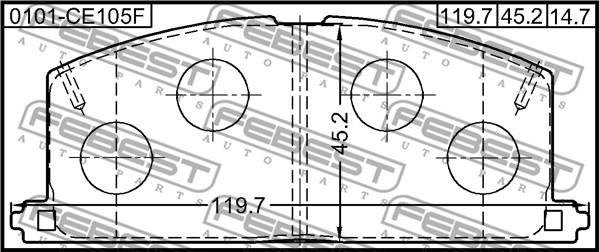 Febest 0101-CE105F - Jarrupala, levyjarru inparts.fi