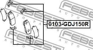 Febest 0103-GDJ150R - Tarvikesarja, jarrupala inparts.fi