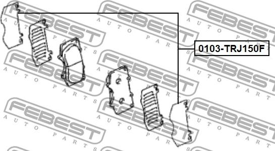 Febest 0103-TRJ150F - Tarvikesarja, jarrupala inparts.fi