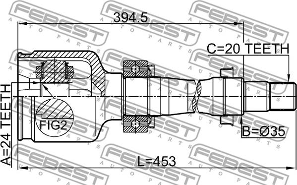 Febest 0111-220RH - Nivelsarja, vetoakseli inparts.fi