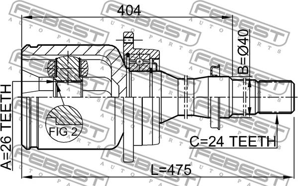 Febest 0111-AZT251RH - Nivelsarja, vetoakseli inparts.fi