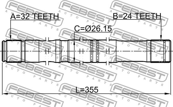 Febest 0112-CDT220LH - Vetoakseli inparts.fi