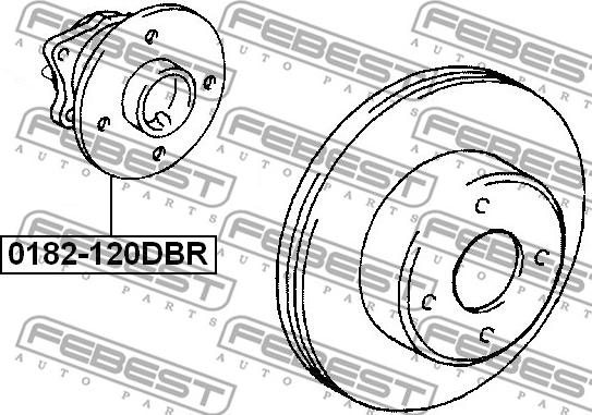 Febest 0182-120DBR - Pyörän napa inparts.fi