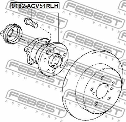 Febest 0182-ACV51RLH - Pyörän napa inparts.fi