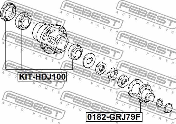 Febest KIT-HDJ100 - Laakeri, vetoakseli inparts.fi