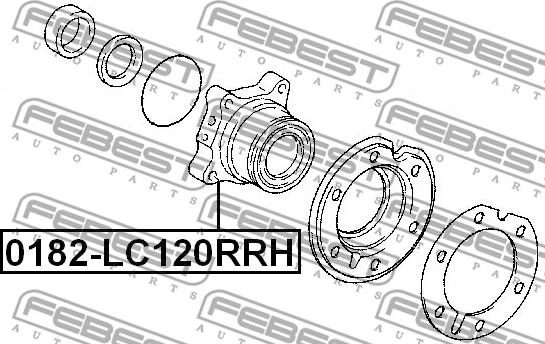 Febest 0182-LC120RRH - Pyörän napa inparts.fi