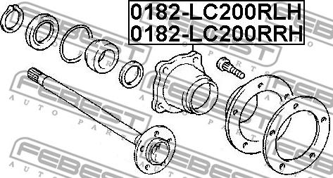 Febest 0182-LC200RLH - Pyörän napa inparts.fi