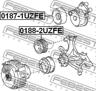 Febest 0187-1UZFE - Ohjainrulla, moniurahihna inparts.fi