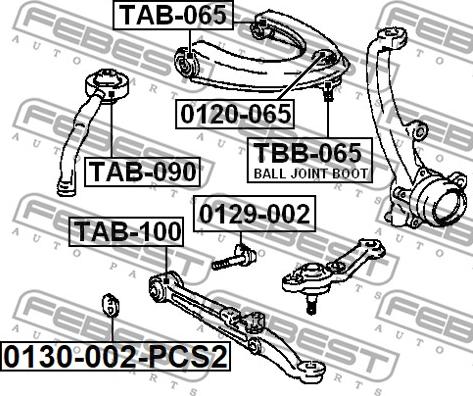 Febest 0130-002-PCS2 - Caster-säätölevy, akseli inparts.fi