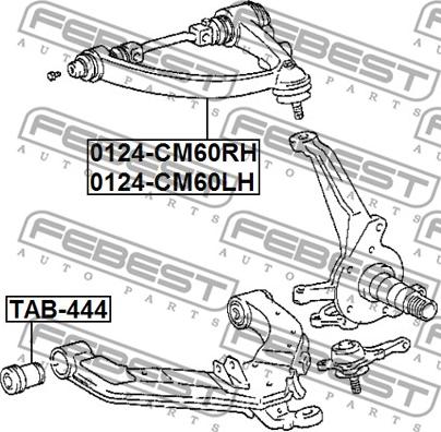 Febest 0124-CM60RH - Tukivarsi, pyöräntuenta inparts.fi