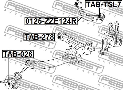 Febest 0125-ZZE124R - Tukivarsi, pyöräntuenta inparts.fi