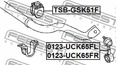 Febest 0123-UCK65FR - Tanko, kallistuksenvaimennin inparts.fi