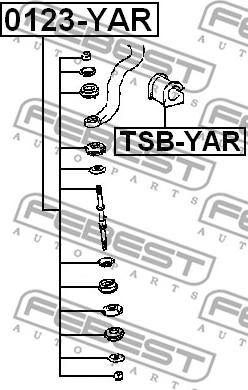 Febest 0123-YAR - Tanko, kallistuksenvaimennin inparts.fi