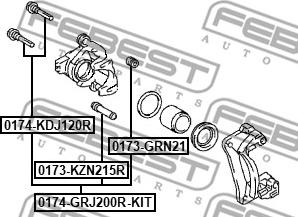 Febest 0174-GRJ200R-KIT - Ohjaustappi, jarrusatula inparts.fi