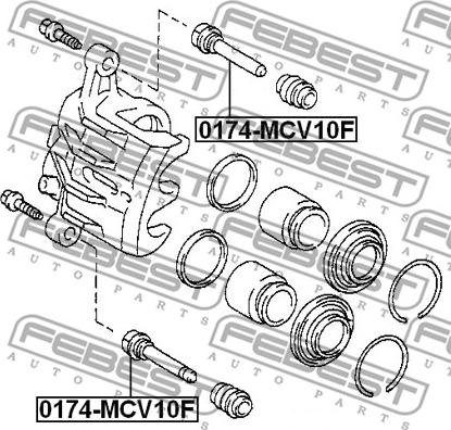 Febest 0174-MCV10F - Ohjaustappi, jarrusatula inparts.fi