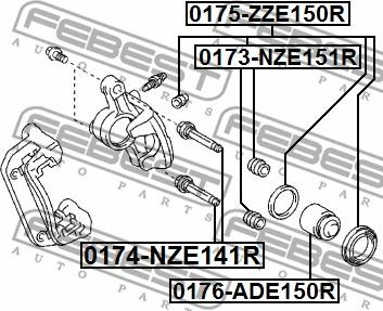 Febest 0176-ADE150R - Mäntä, jarrusatula inparts.fi