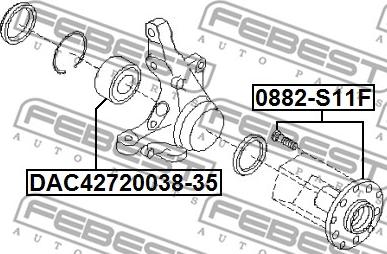 Febest 0882-S11F - Pyörän napa inparts.fi