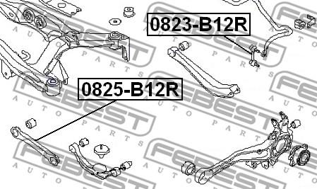 Febest 0823-B12R - Tanko, kallistuksenvaimennin inparts.fi