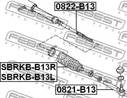 Febest 0822-B13 - Raidetangon pää, suora inparts.fi