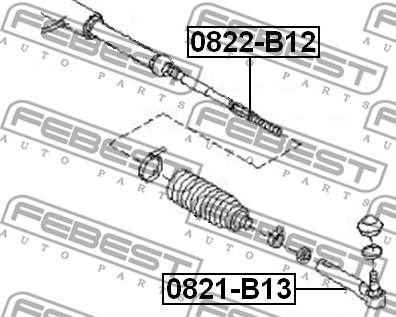 Febest 0822-B12 - Raidetangon pää, suora inparts.fi