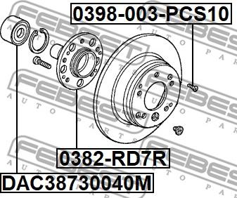 Febest 0398-003-PCS10 - Kiinnitysruuvi, tukivarsi inparts.fi