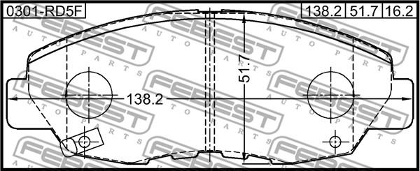 Febest 0301-RD5F - Jarrupala, levyjarru inparts.fi