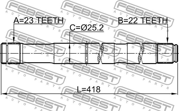 Febest 0312-ESATRH - Vetoakseli inparts.fi