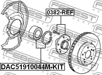 Febest DAC51910044M-KIT - Pyöränlaakeri inparts.fi