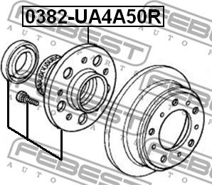 Febest 0382-UA4A50R - Pyörän napa inparts.fi